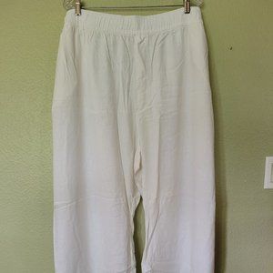 High-Waisted Linen-Blend Wide-Leg Pants